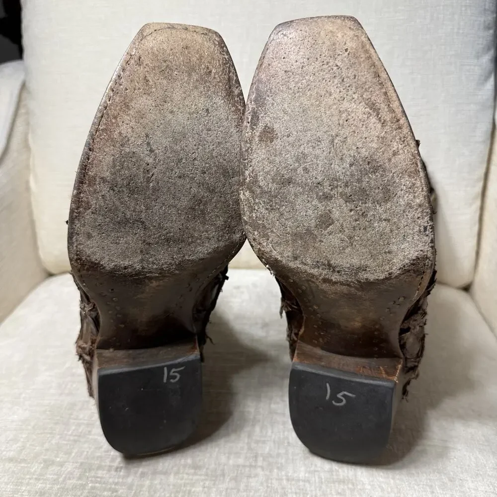 Men's Lucchese 9D Pirarucu Cowboy Boots 9 Worn Made In USA